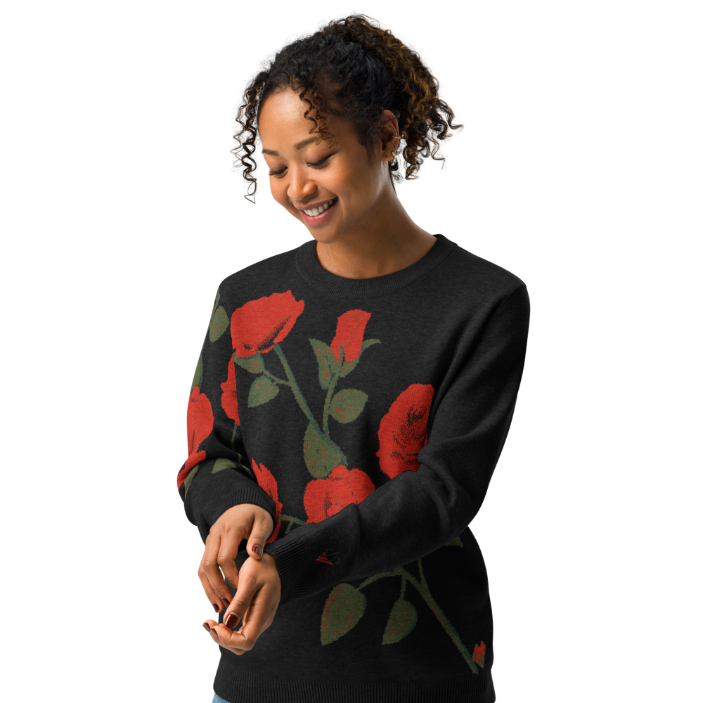 Roses Knitted crew neck sweater