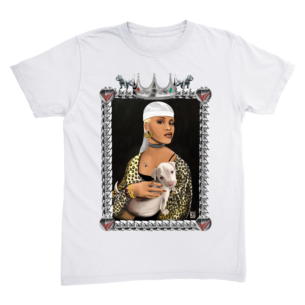 Black Louvre Muse 002 - Lady With A Pit Bull - Heavyweight t-shirt