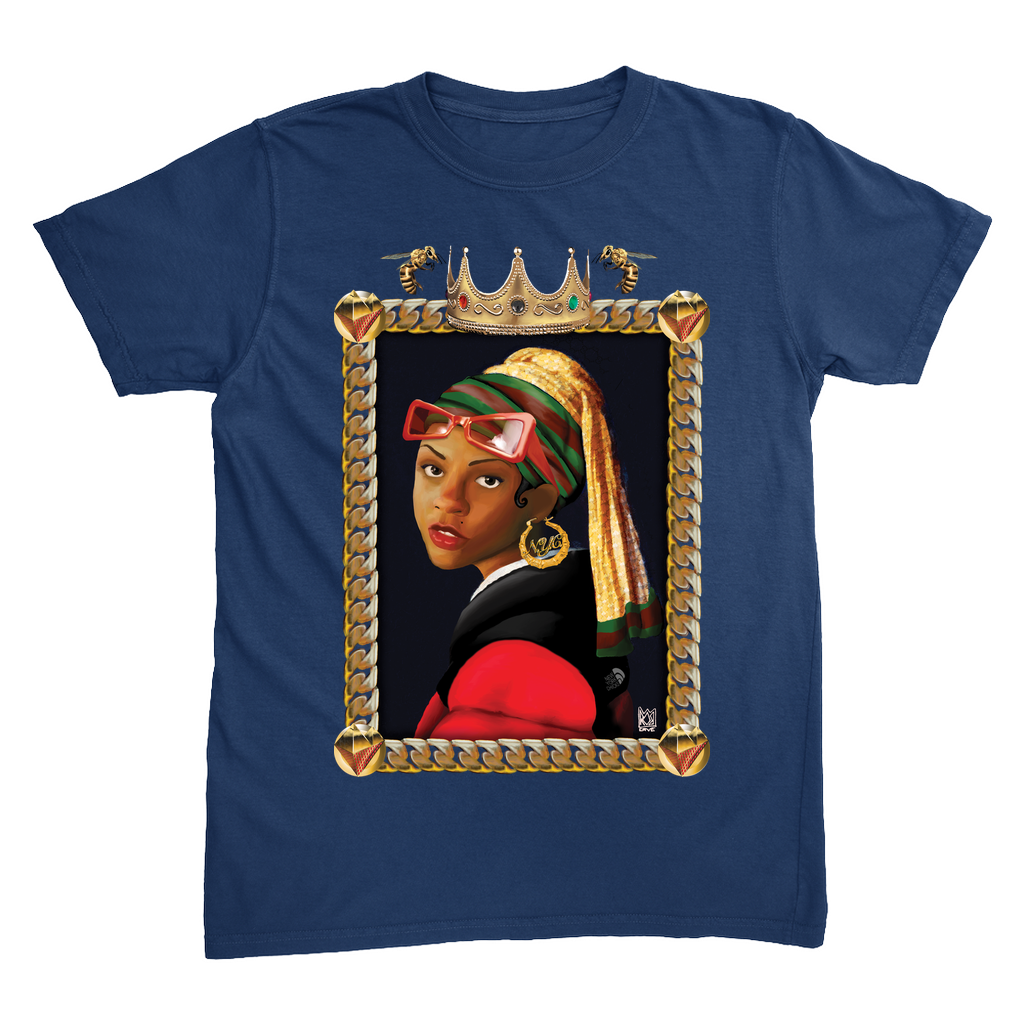 Black Louvre Muse 001 - Girl With A Bamboo Earring T-Shirt