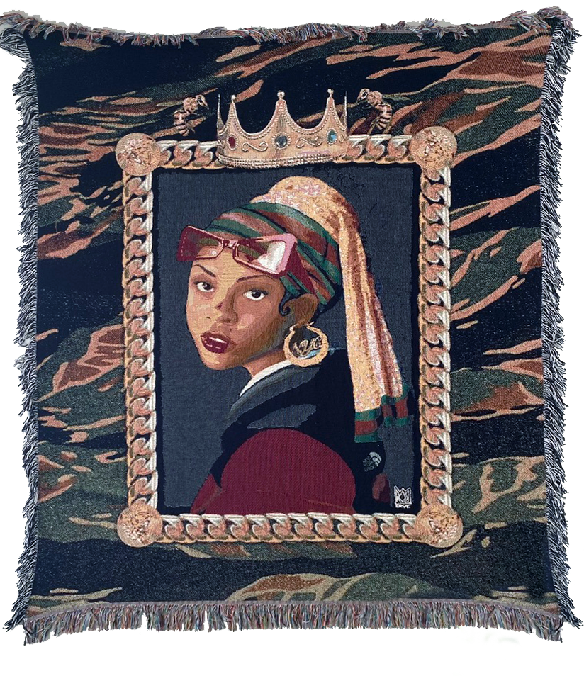 Girl With The Bamboo Earring - Woven Tapestry