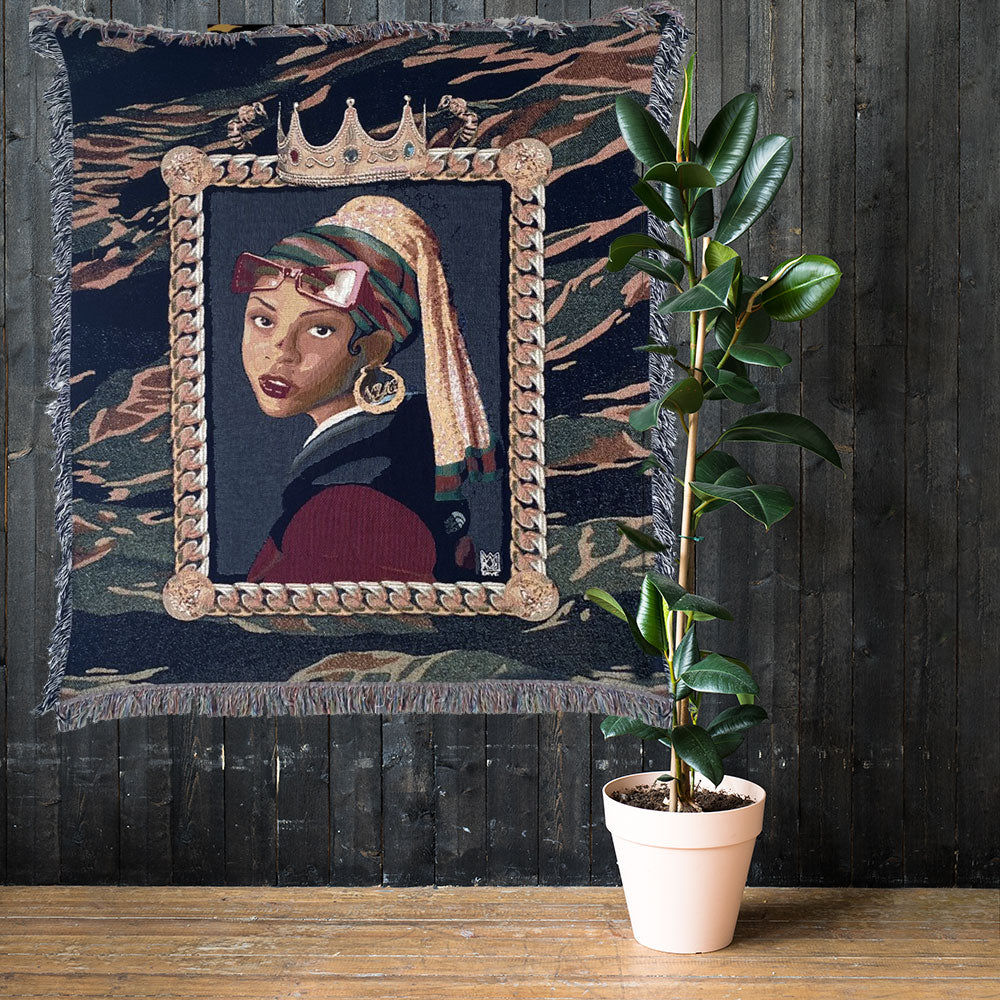 Girl With The Bamboo Earring - Woven Tapestry