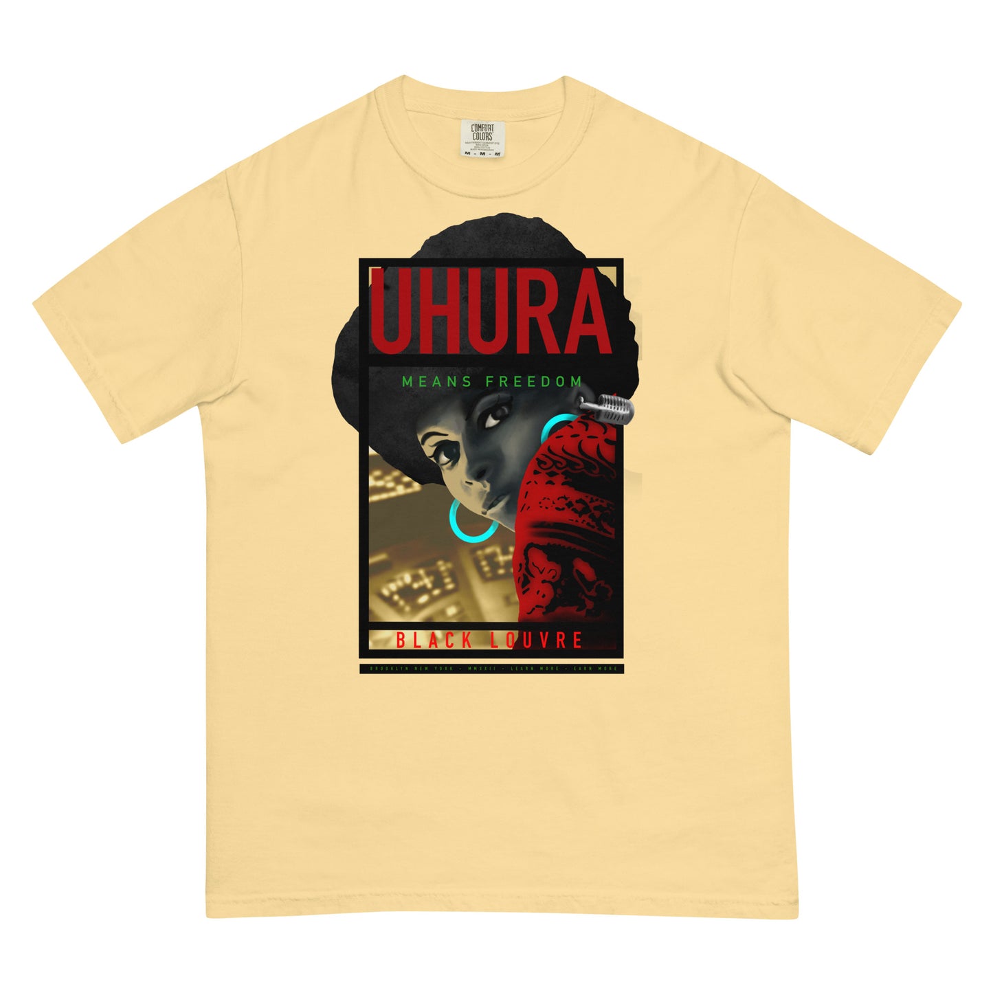 UHURA means Freedom heavyweight t-shirt