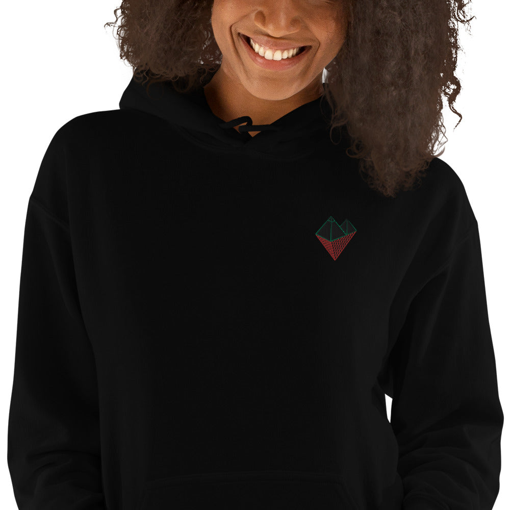 Black Louvre Embroidered Logo Unisex Hoodie