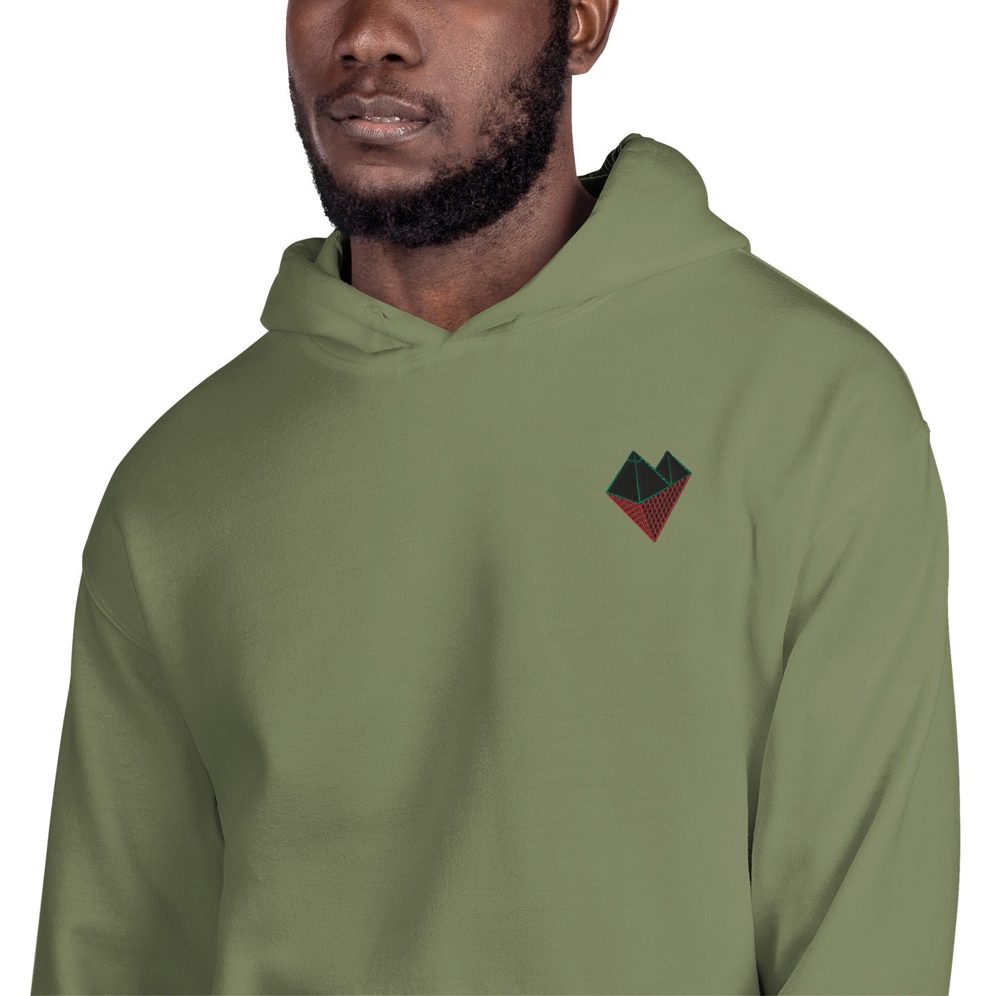 Black Louvre Embroidered Logo Unisex Hoodie